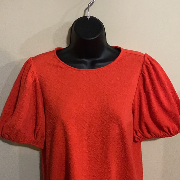 NWT A New Day Red Puff Sleeve Short Sleeve Top - Picture 4 of 11